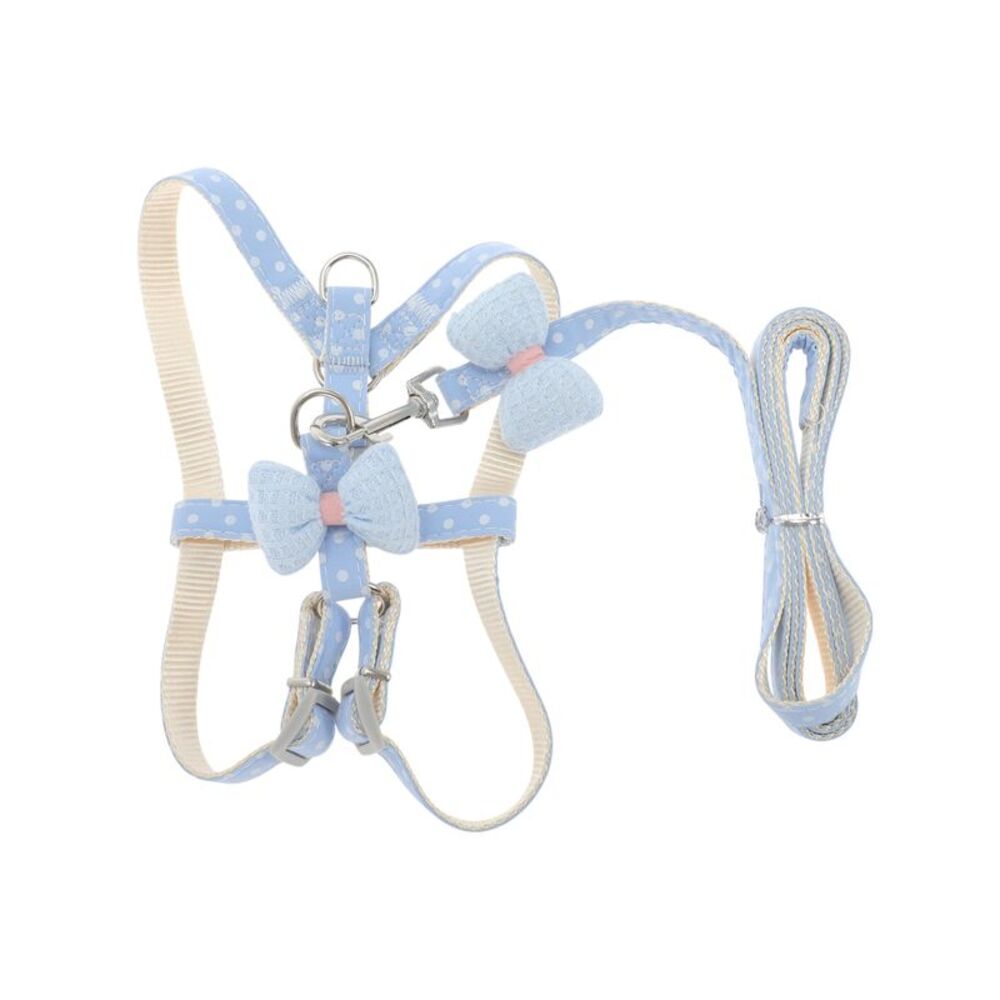 Durable Bow Pet Leash Kit Small Blue